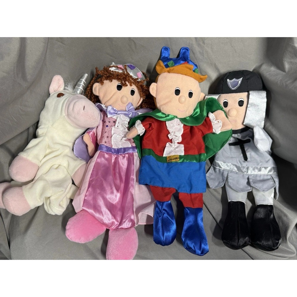 Lillian Vernon Hand Puppets Brand New Lot Of 4‎ Queen King Holy Knight Unicorn